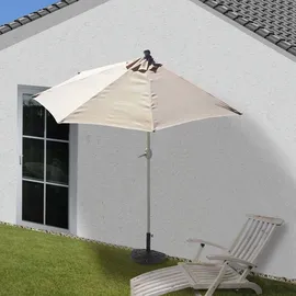 Mendler Parla 285 x 145 cm creme halbrund Gestell Alu inkl. Ständer