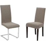 Beautex Stuhlhusse Universal Stretch Stuhlhussen, elastische Husse Bi-Elastic, Antonella beige