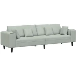 vidaXL Samt Sofa mit Kissen mit Kissen Hellgrau 208 cm Samt