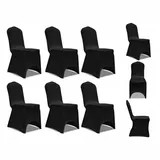 vidaXL 6 x Stuhlhusse Stretchhusse Schwarz