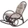 MCW Schaukelstuhl C40 Baumwolle 58 x 110 x 58 cm Braun mit Auflage creme