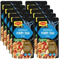 MAGGI Food Travel Würzpaste Curry Thai Style (Ohne Konservierungsstoffe, Vegetarisch), 10er Pack (10 x 65g)