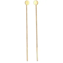 Elli Ohrringe, 925 Silber Plättchen Minimal Basic Durchziehen gold, | Gr.: onesize,