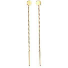 Elli Ohrringe, 925 Silber Plättchen Minimal Basic Durchziehen gold, | Gr.: onesize,