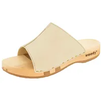 woody Damen Anja Clog Pantolette, Creme, 41 EU
