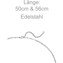 Jobo Collier Halskette mit Kreuz-Anhänger Edelstahl Silber 56 cm