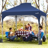 YITAHOME 3X3 wasserdichte Pavillon Faltpavillon, Faltbarer Pop up Pavillon Outdoor Anti-UV Gartenpavillon Höhenverstellbarfür Alle Jahreszeiten Für Party Camping Märkte Pool Festival, Blau