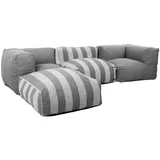 Oviala Business Modulares Gartenecksofa 4-Sitzer grau