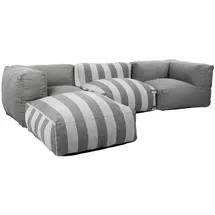 Oviala Business Modulares Gartenecksofa 4-Sitzer grau