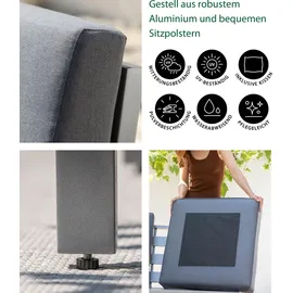 Dehner Chicago Loungebank 3-Sitzer grau/silber