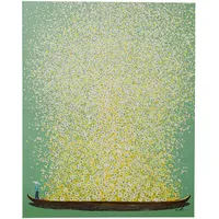 Kare Design Leinwandbild Flower Boat Grün Gelb 80x100cm