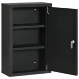 Medizinschrank Mit 3 Ablagen Und Schlüsselschloss, Aus Stahl, 30 X 14 X 46 Cm, Schwarz