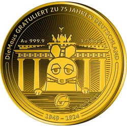 Gold-Gedenkprägung „DieMaus - 75 Jahre Deutschland“