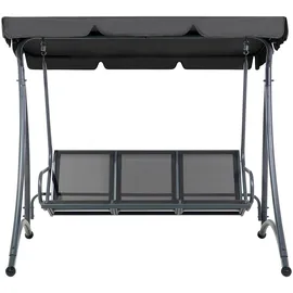 Beliani Hollywoodschaukel Schwarz 3-Sitzer