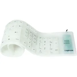 Logilink Flexible wasserfeste Keyboard DE weiß (ID0018A)