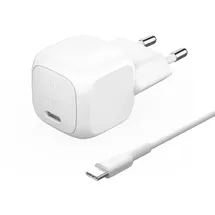 Belkin BoostCharge kompaktes Ladegerät (20 W), USB-C Power Delivery Schnellladegerät, USB C Netzteil für Apple iPhone 17, 16, Samsung Galaxy S25, iPad, AirPods usw., inklusive Typ C to C-Kabel – Weiß