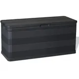homiuse Gartenbox Schwarz 117x45x56 cm Auflagenbox Aufbewahrungsbox Aufbewahrungstruhe Kissenbox Outdoor Wasserdicht Rattan Box Gartenbox Klein Abschließbar, Schloss ist nicht inbegriffen