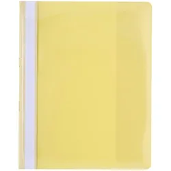 Exacompta 439904B 200x Schnellhefter mit Beschriftungsstreifen aus PVC mit Einschiebung für Hängeregistratur, für Format DIN A4+ - Gelb