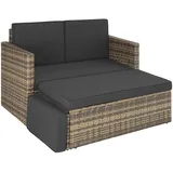 Tectake Korfu Rattan Lounge 2-Sitzer beige