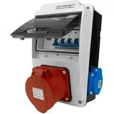 Doktorvolt Wandverteiler XS-S 32A 2x230V IP44 Komplett Verdrahtet DV-5060-D