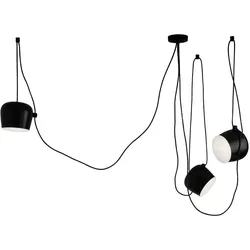 Flos - AIM LED-Pendelleuchten-Set (3 Pendelleuchten + Vielfach-Rosette), schwarz