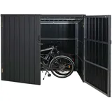 WPC-Fahrradgarage MCW-J29, Geräteschuppen Fahrradbox, Metall Holzoptik abschließbar ~ 2 Räder 172x213x112cm anthrazit