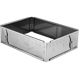 LARES Backform/Backrahmen eckig, mit Klemmung zum fixieren - Höhe: 7,5cm aus rostfreiem Edelstahl - verstellbare Größe - Made in Germany