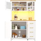 Okwish Buffetschrank 105,5 x 40 x 180 cm Weiß