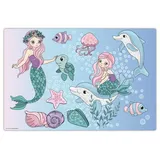 cover-your-desk Schreibtischunterlage Meerjungfrauen unter Wasser 60 x 40 cm Blau/Türkis