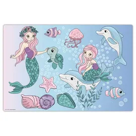 cover-your-desk Schreibtischunterlage Meerjungfrauen unter Wasser 60 x 40 cm Blau/Türkis