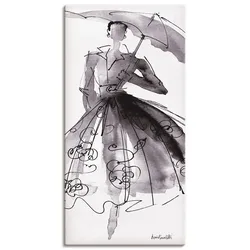 Wandbild ARTLAND "Mode Skizzenbuch VI", schwarz (farbe bild(er): schwarz), B:30cm H:60cm T:1,8cm, Canvas, Leinwand, Bilder, als Leinwandbild, Poster, Wandaufkleber in verschied. Größen