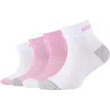SKECHERS 4PPK Girls Mesh Ventilation Quarter Socks SK42042-1001, Girl socks, Pink, 31-34 EU - 31