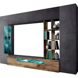 INOSIGN »New Egypt, Anbauwand, Medienwand, Wohnzimmerwand« Set, 2 Klappen,2 kleine Türen,2 große Türen, 5 Stk. tlg., braun