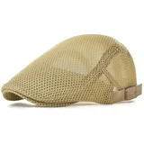 NALITARE Herren Schirmmütze Einstellbar Sommer Kappe Hut Schiebermütze Flatcap (Beige) - 57-60