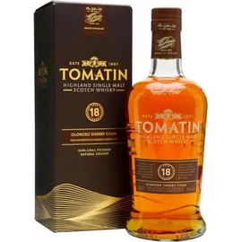 Tomatin 18 Years Old Oloroso Sherry Casks  Highland Single Malt Scotch 46% vol 0,7 l Geschenkbox