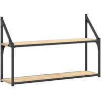 vidaXL Wandregal 2 Fächer 80 x 21 x 51 cm Braun