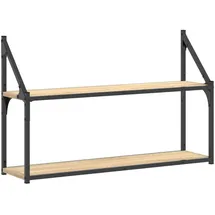 vidaXL Wandregal 2 Fächer 80 x 21 x 51 cm Braun