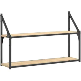 vidaXL Wandregal 2 Fächer 80 x 21 x 51 cm Braun