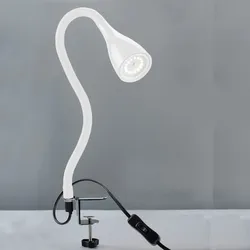B.K.LICHT LED Klemmleuchte "Sirius", weiß, B:5,5cm H:60cm, Lampen, LED Tischleuchte dimmbar Schreibtisch Büroleuchte Nachttisch-Lampe