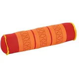 Handelsturm Thaikissen Nackenrolle 50x13 mit Füllung aus Kapok Yoga Bolster Yogakissen Rolle Feste Kissenrolle (Thaimuster rot-orange)