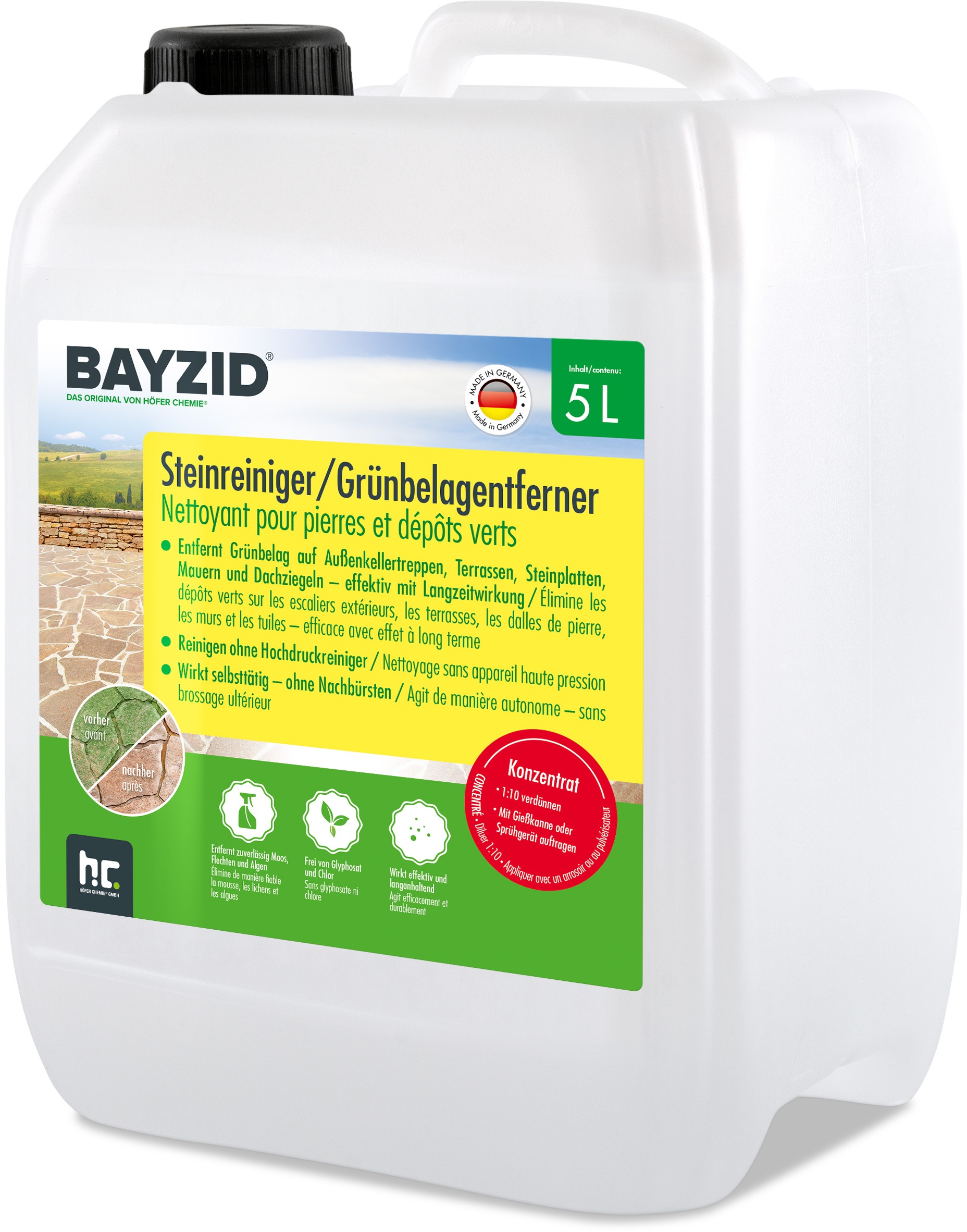 1 x 5 L Bayzid® Steinreiniger / Grünbelag-Entferner