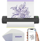 MUNBYN Tattoo Drucker Bluetooth, Stencil Drucker Tattoo Printer, Haut Tattoodrucker Thermodrucker für Anfänger, für Android iOS Mac Windows, mit 20 Blatt Transferpapier, ITP06, Schwarz