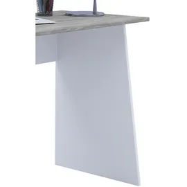VCM Schreibtisch Masola Maxi weiß/Sonoma-Eiche-Nachbildung