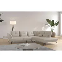 Places of Style Ecksofa Mikado L-Form, inkl. Sitztiefenverstellung und Armteilverstellung beige