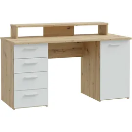 Forte Schreibtisch Net106 Holzoptik Grau