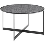 SalesFever Couchtisch rund Schwarz Glas 80 x 45 cm