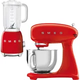 Smeg Bake Set - Küchenmaschine mit Schneebesen, Standmixer mit 1, 5 Liter rot