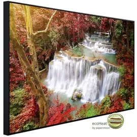 Papermoon Infrarotheizung Huay Mae Kamin Herbst Wasserfall 600 W bunt