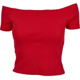 URBAN CLASSICS Ladies Off Shoulder Rib Tee Rot L