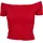 URBAN CLASSICS Ladies Off Shoulder Rib Tee Rot L